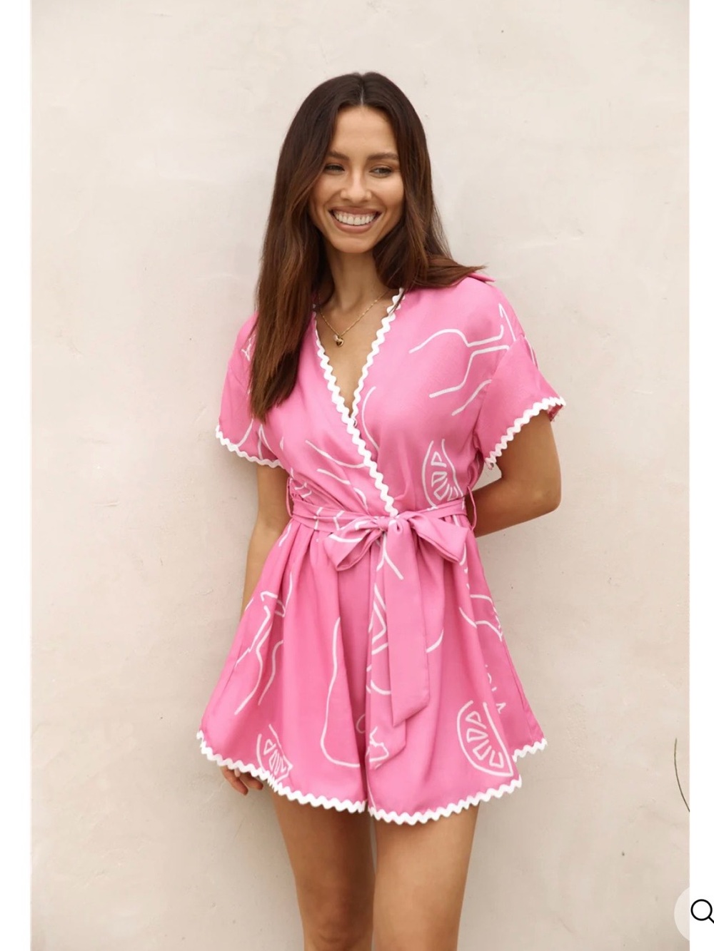 Fortunate One Destined to Be Romper Pink